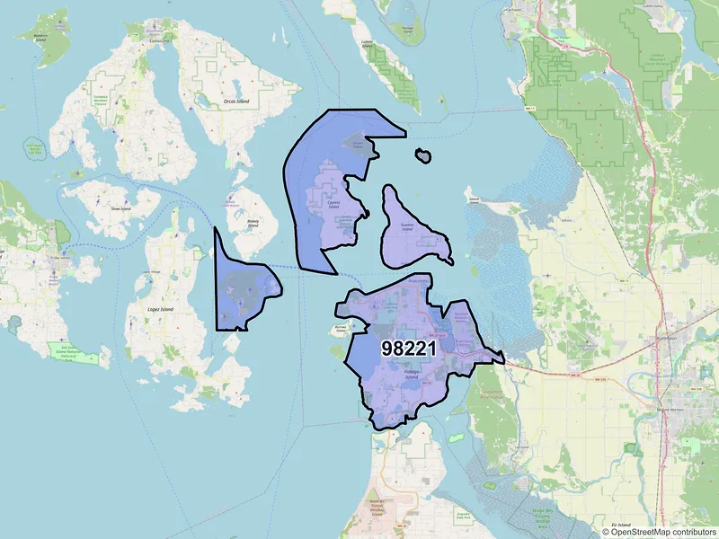 Map of ZIP Code 98221 — Anacortes, WA
