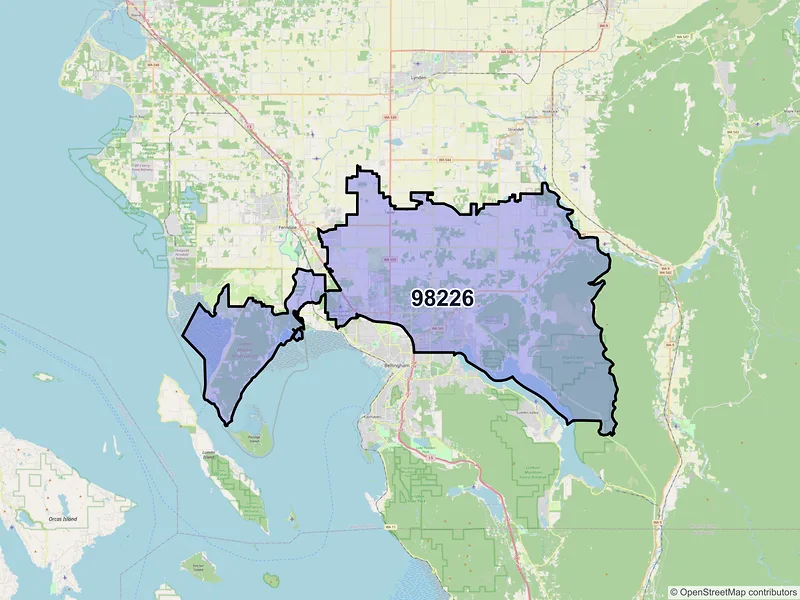 Map of ZIP Code 98226 — Bellingham, WA