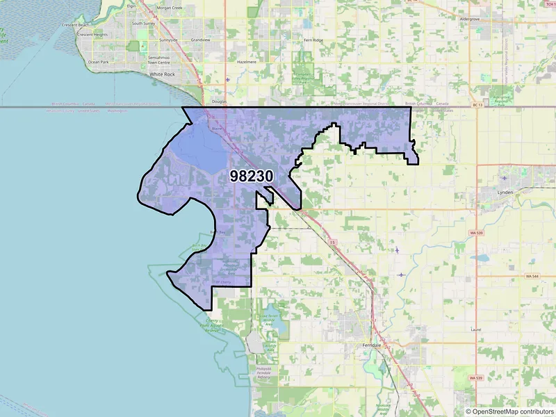 Map of ZIP Code 98230 — Blaine, WA