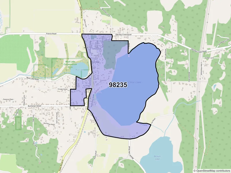 Map of Clearlake, Washington and ZIP codes
