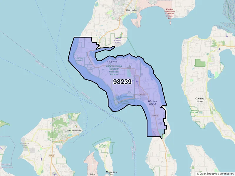 Map of ZIP Code 98239 — Coupeville, WA