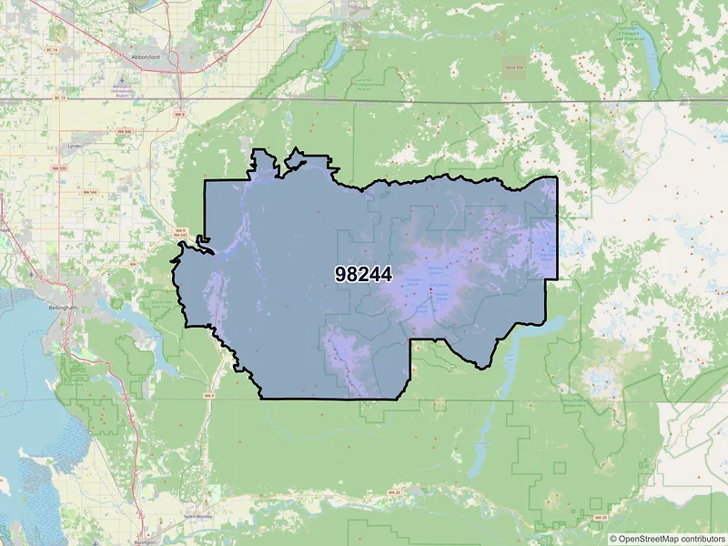Map of ZIP Code 98244 — Deming, WA