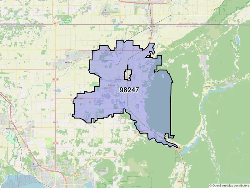Map of ZIP Code 98247 — Everson, WA