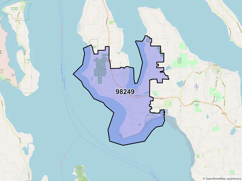 Map of ZIP Code 98249 — Freeland, WA