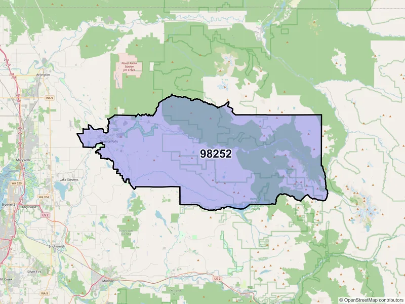 Map of ZIP Code 98252 — Granite Falls, WA