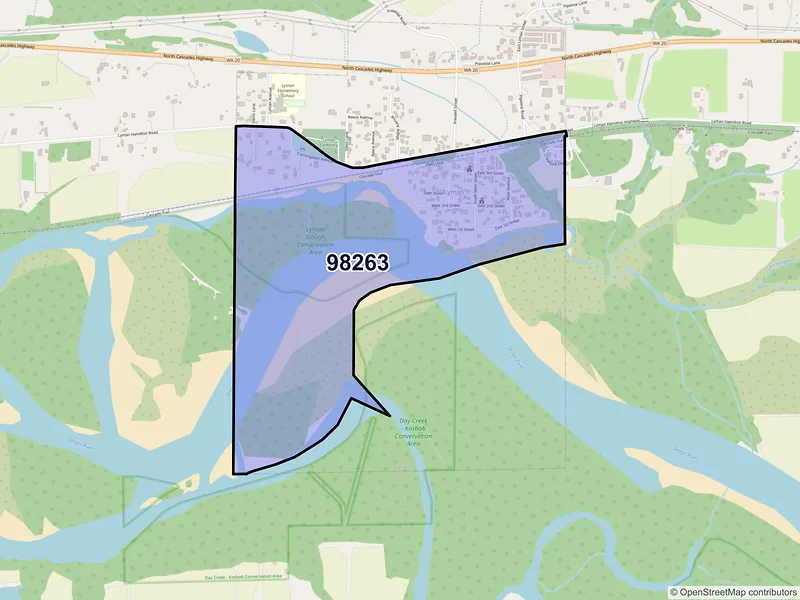 Map of Lyman, Washington and ZIP codes