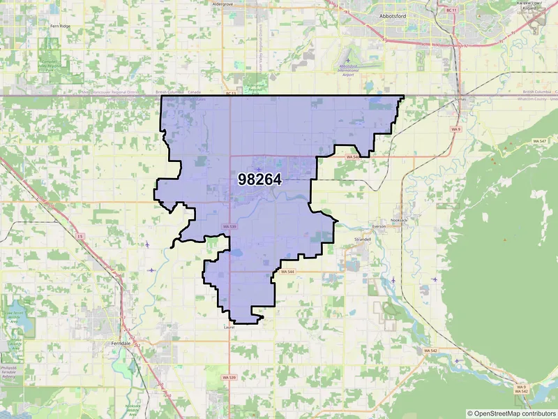 Map of ZIP Code 98264 — Lynden, WA