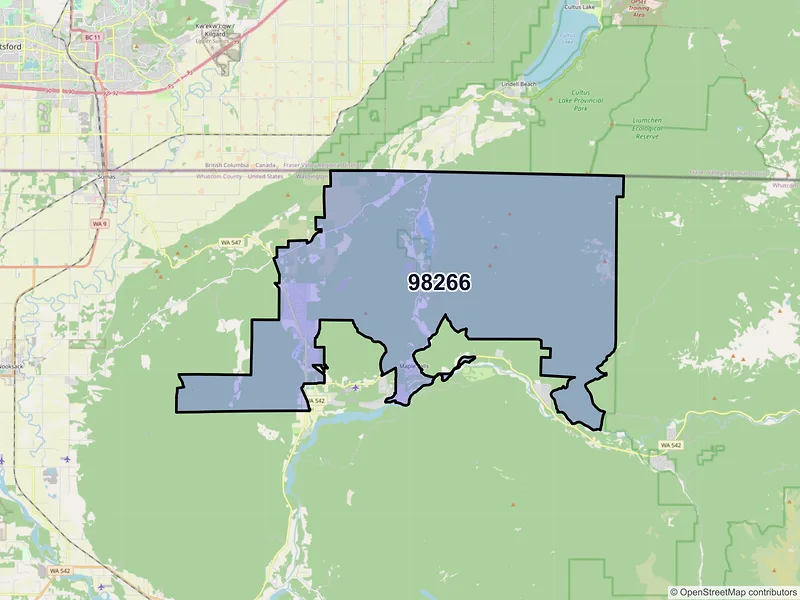 Map of ZIP Code 98266 — Maple Falls, WA