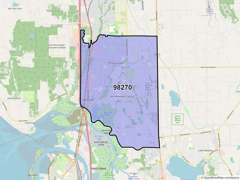 Map of ZIP Code 98270 — Marysville, WA