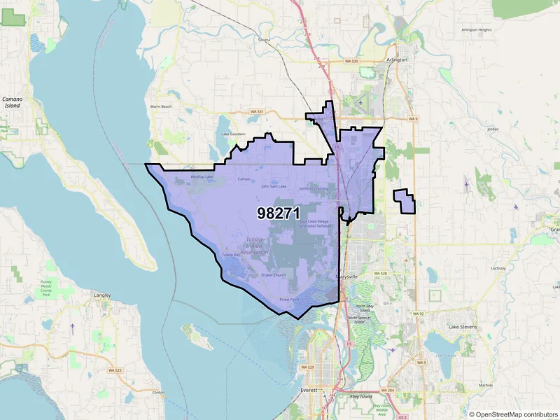 Map of ZIP Code 98271 — Marysville, WA