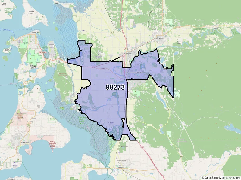 Map of ZIP Code 98273 — Mount Vernon, WA