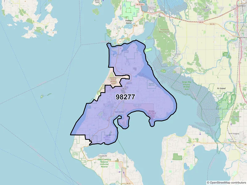 Map of ZIP Code 98277 — Oak Harbor, WA