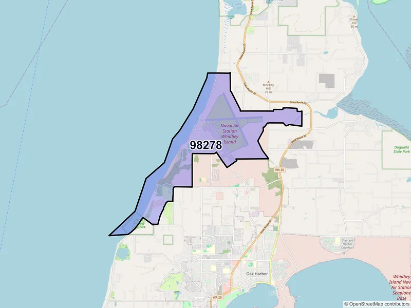 Map of ZIP Code 98278 — Oak Harbor, WA