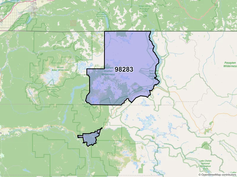 Map of Rockport, Washington and ZIP codes