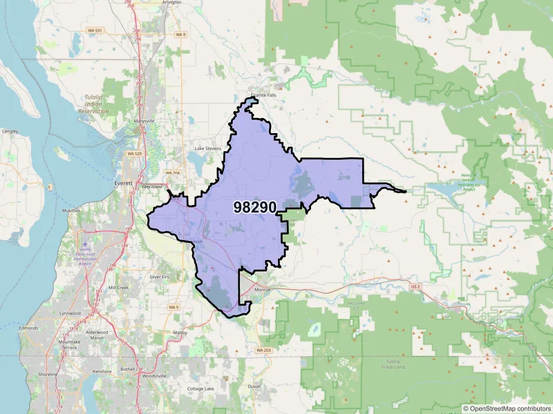 Map of ZIP Code 98290 — Snohomish, WA