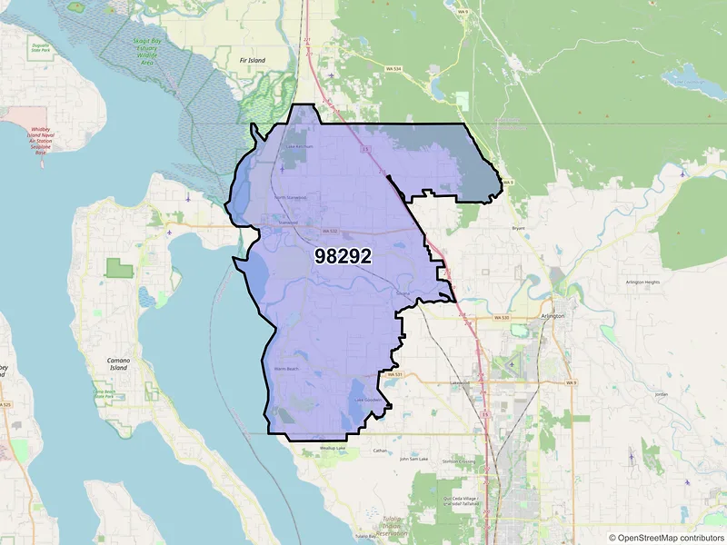 Map of ZIP Code 98292 — Stanwood, WA