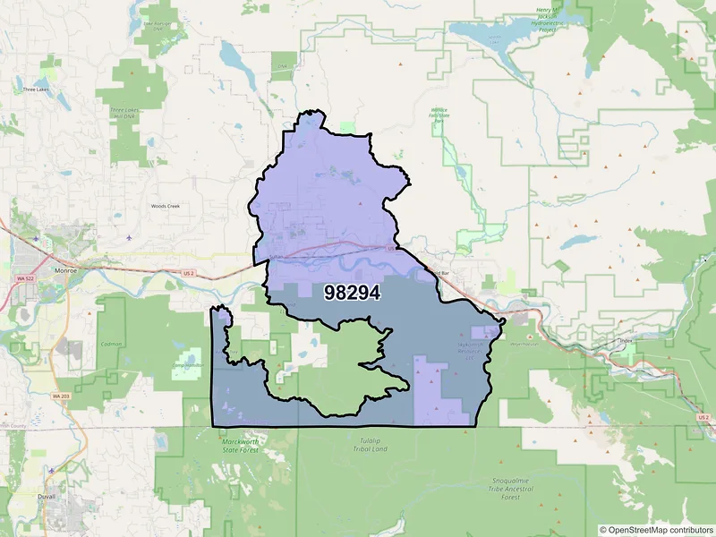 Map of ZIP Code 98294 — Sultan, WA