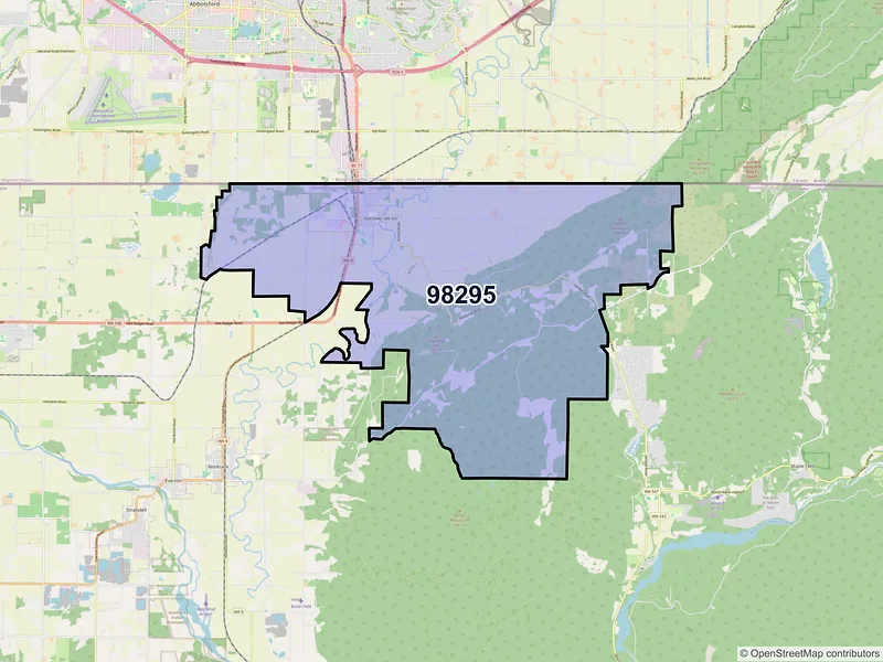 Map of ZIP Code 98295 — Sumas, WA