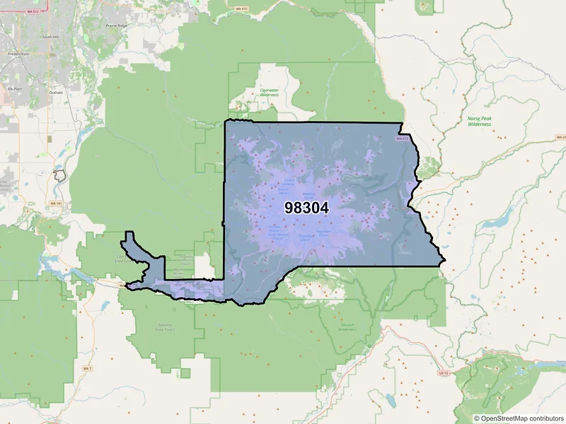 Map of ZIP Code 98304 — Ashford, WA