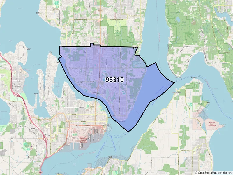 Map of ZIP Code 98310 — Bremerton, WA