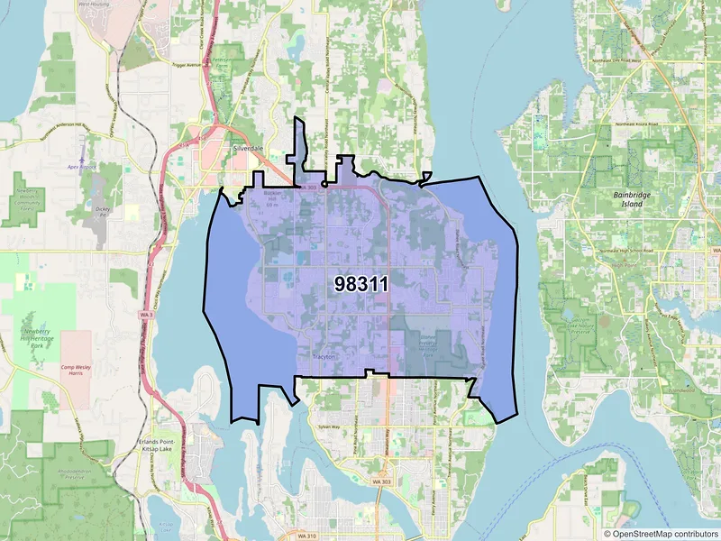 Map of ZIP Code 98311 — Bremerton, WA