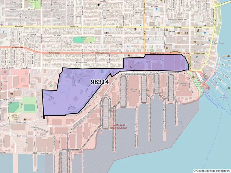 Map of ZIP Code 98314 — Bremerton, WA