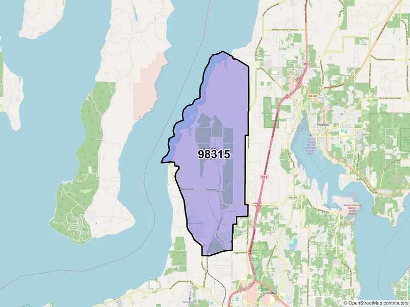 Map of ZIP Code 98315 — Silverdale, WA