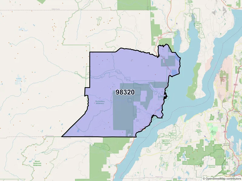 Map of ZIP Code 98320 — Brinnon, WA
