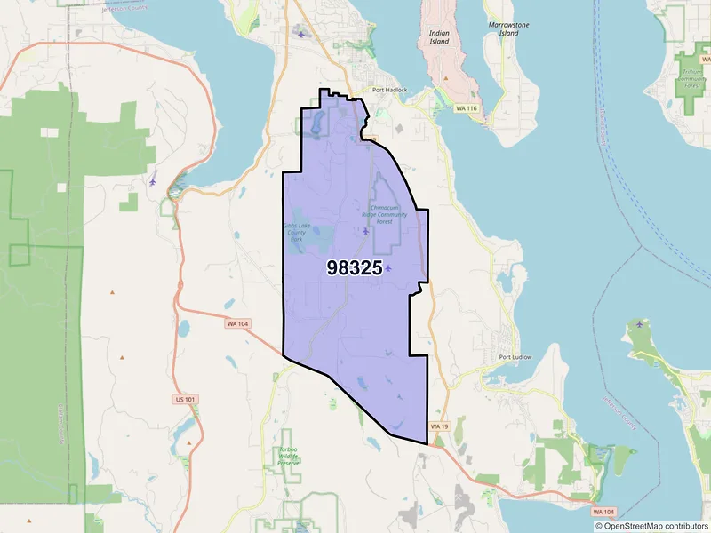 Map of Chimacum, Washington and ZIP codes