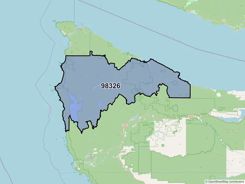 Map of ZIP Code 98326 — Clallam Bay, WA