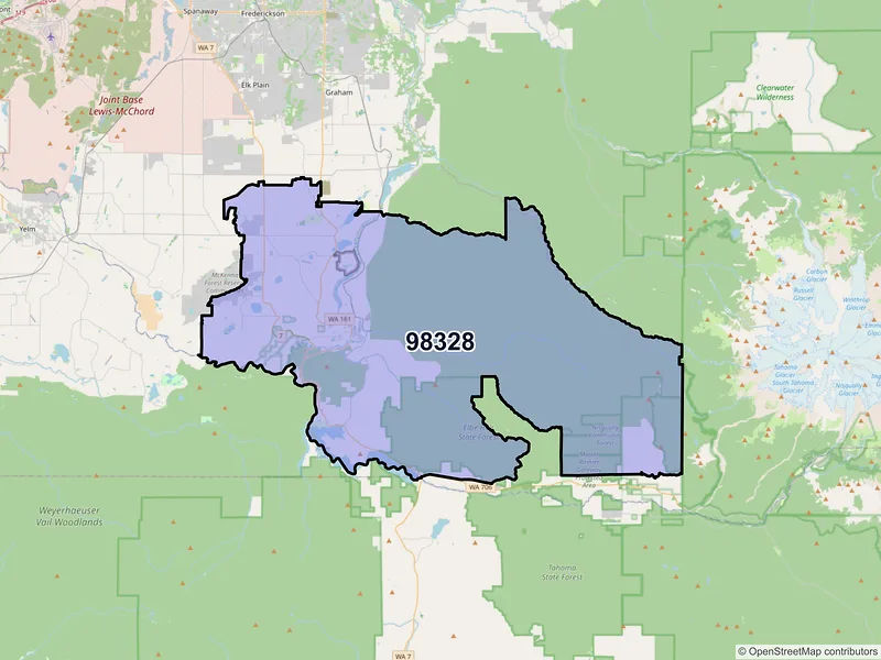 Map of ZIP Code 98328 — Eatonville, WA