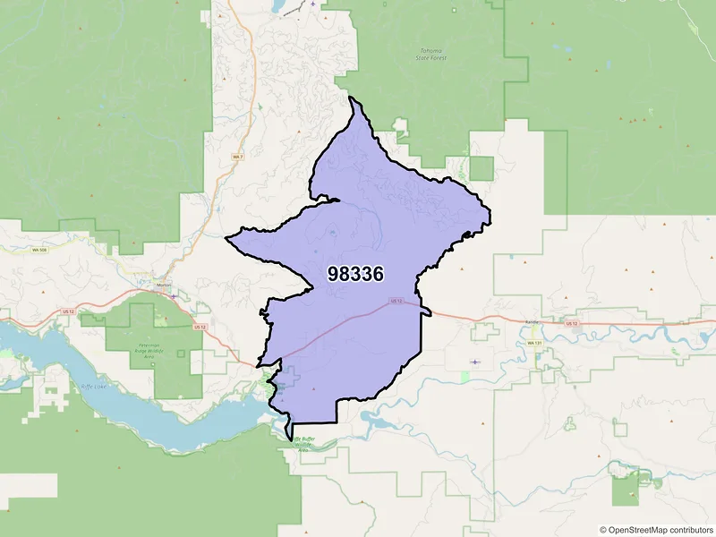Map of ZIP Code 98336 — Glenoma, WA