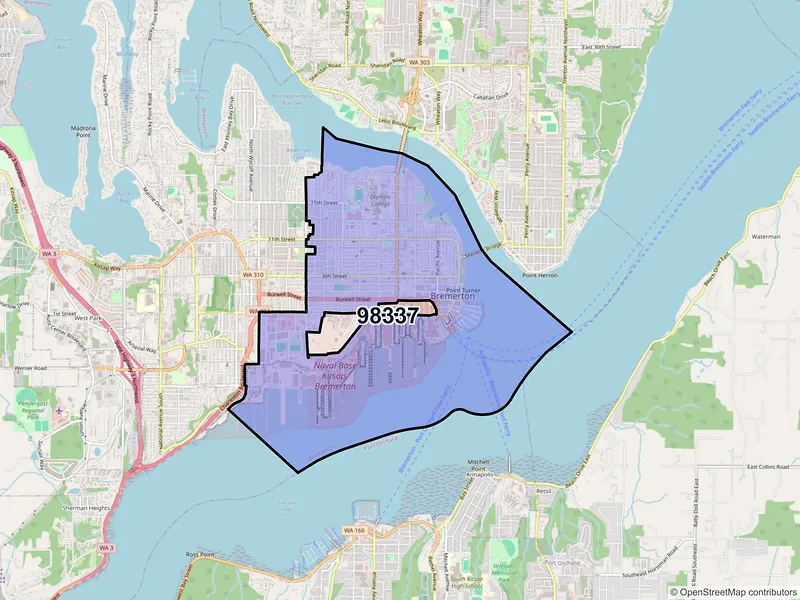 Map of ZIP Code 98337 — Bremerton, WA