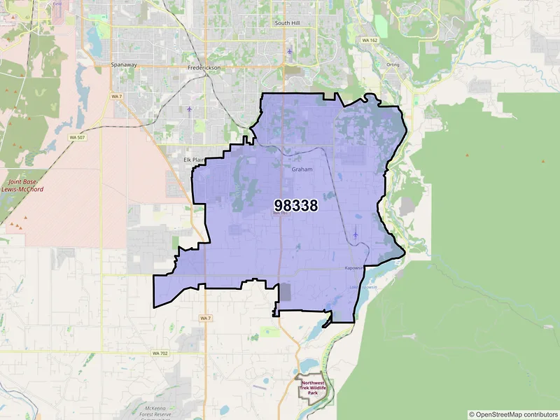 Map of ZIP Code 98338 — Graham, WA