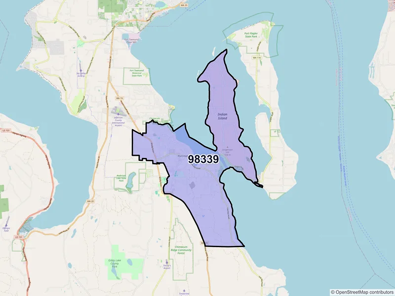 Map of ZIP Code 98339 — Port Hadlock, WA