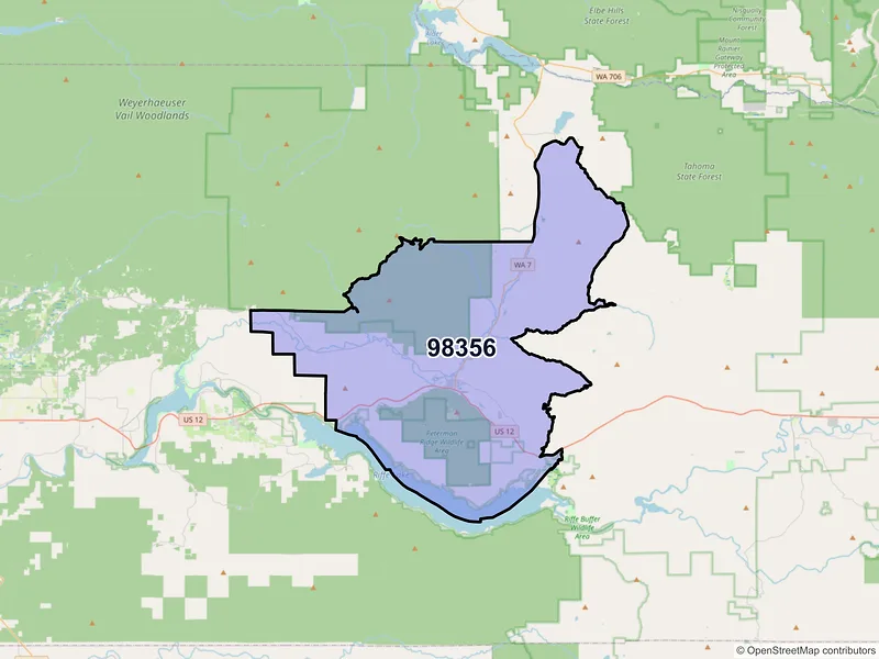 Map of ZIP Code 98356 — Morton, WA