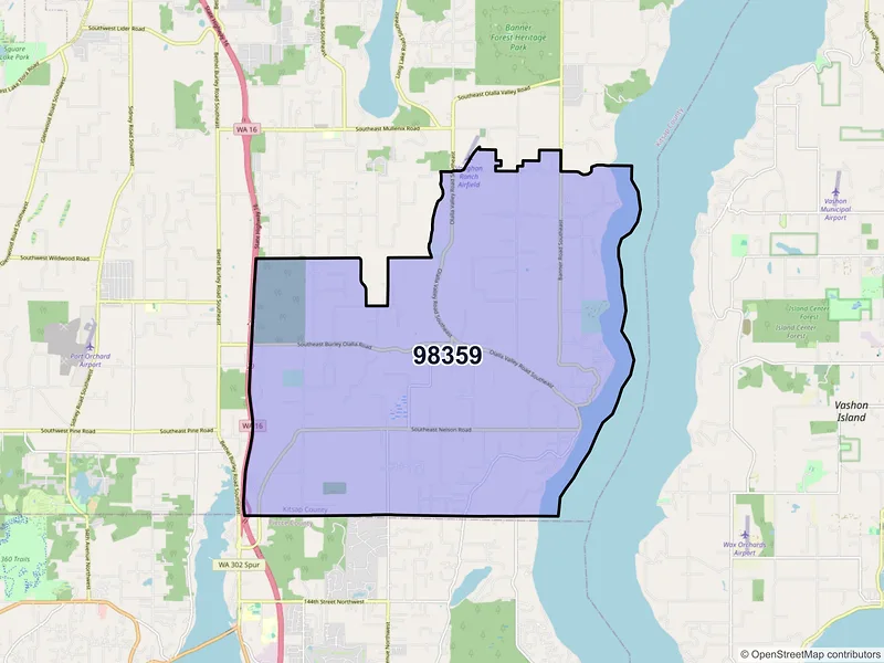 Map of ZIP Code 98359 — Olalla, WA