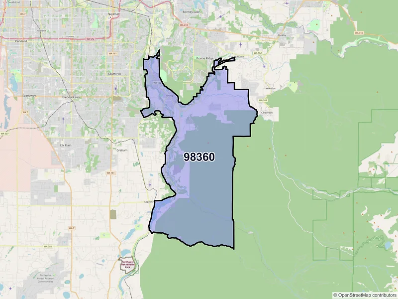 Map of ZIP Code 98360 — Orting, WA