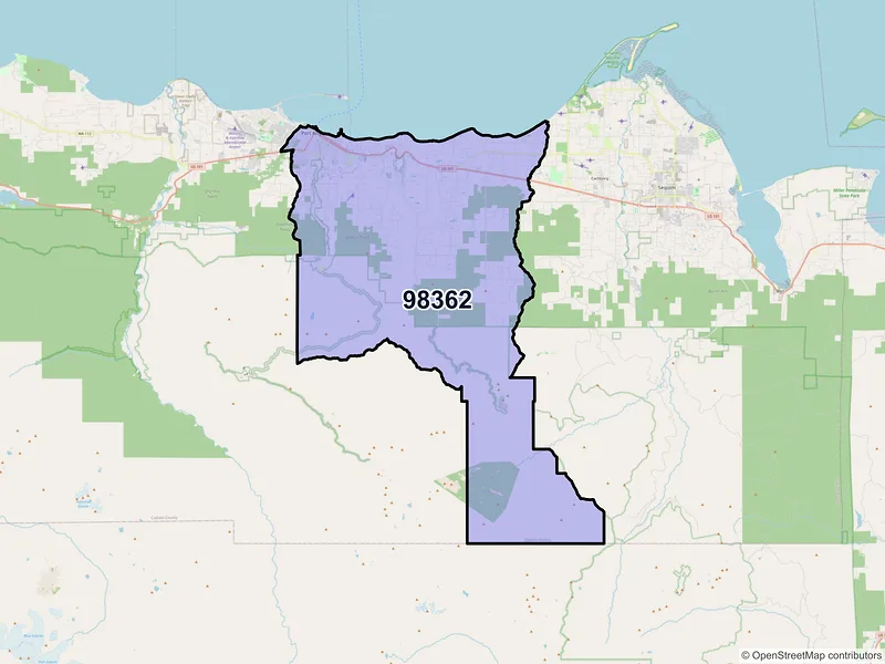 Map of ZIP Code 98362 — Port Angeles, WA