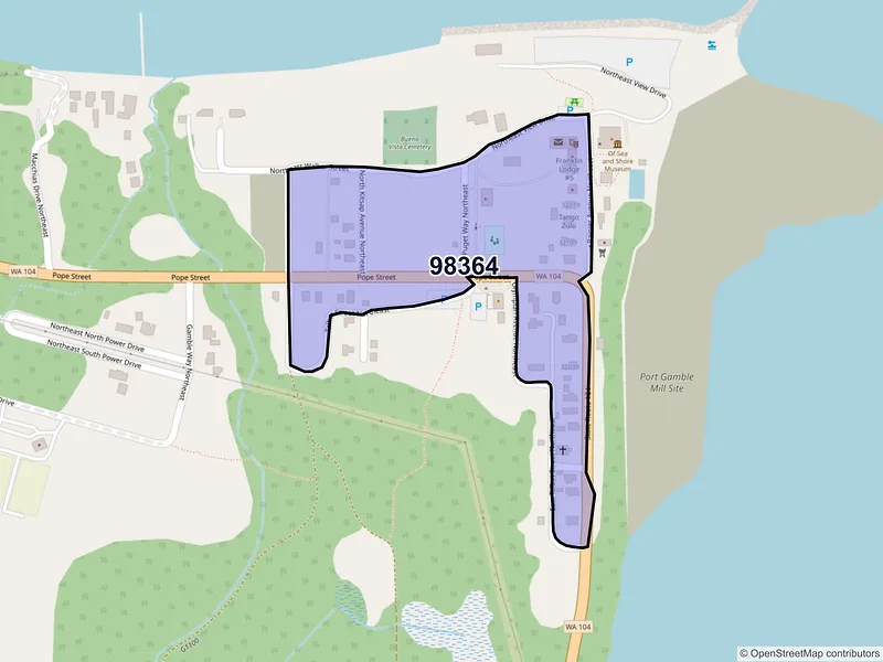 Map of Port Gamble, Washington and ZIP codes