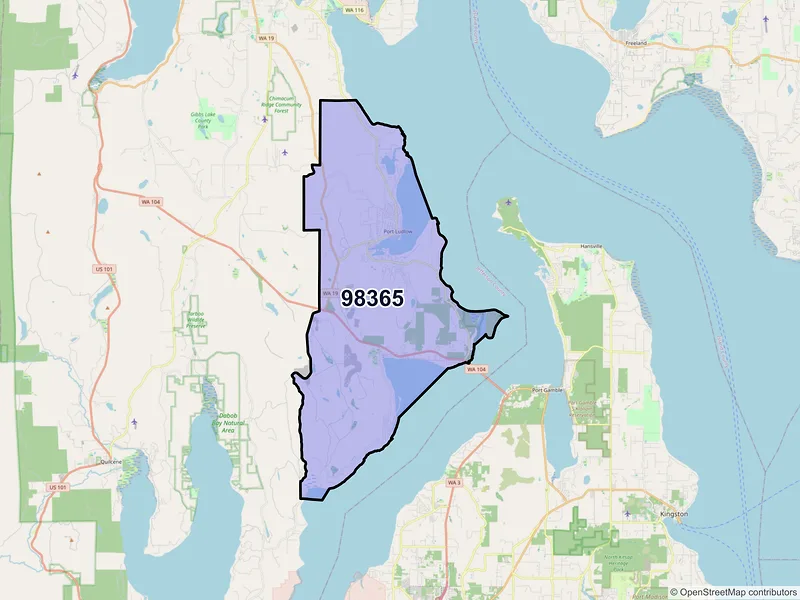 Map of ZIP Code 98365 — Port Ludlow, WA