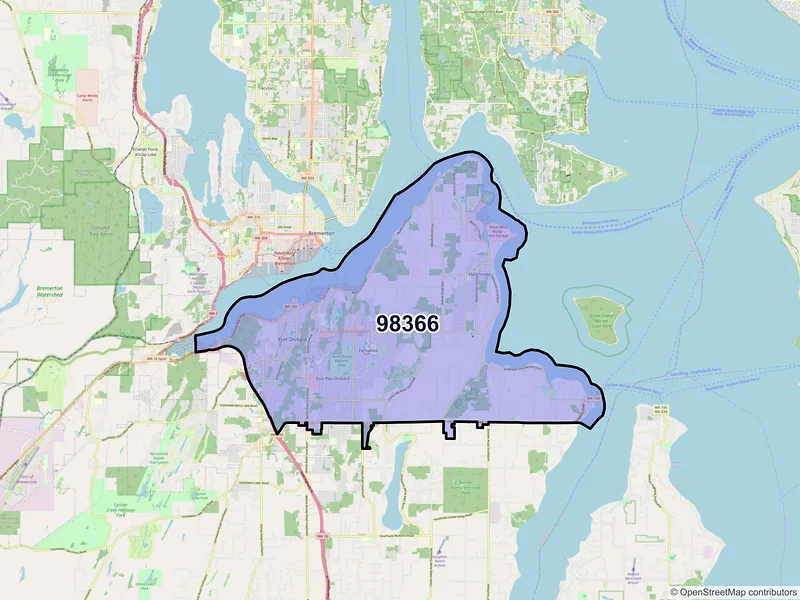 Map of ZIP Code 98366 — Port Orchard, WA