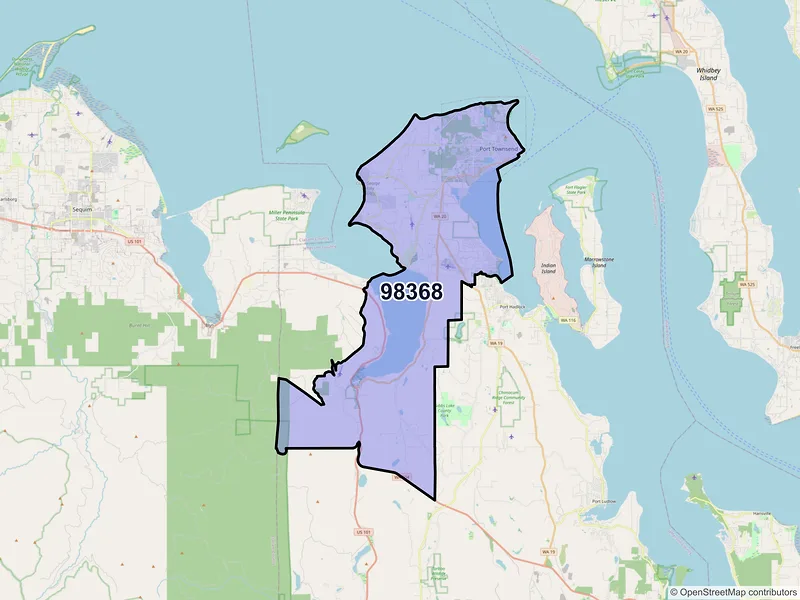Map of ZIP Code 98368 — Port Townsend, WA