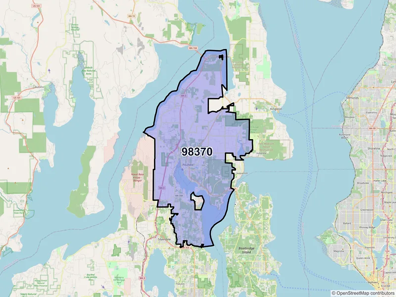 Map of ZIP Code 98370 — Poulsbo, WA