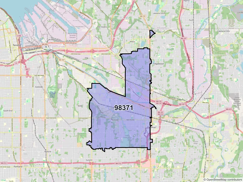 Map of ZIP Code 98371 — Puyallup, WA