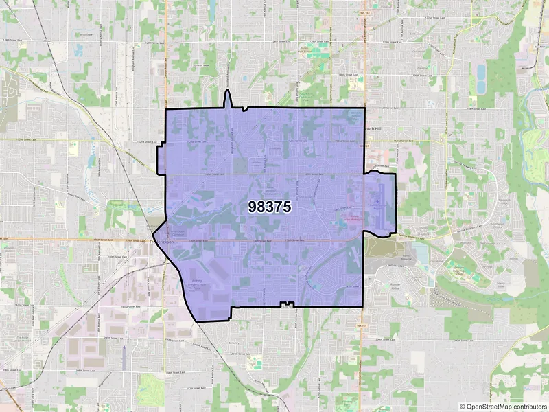 Map of ZIP Code 98375 — Puyallup, WA