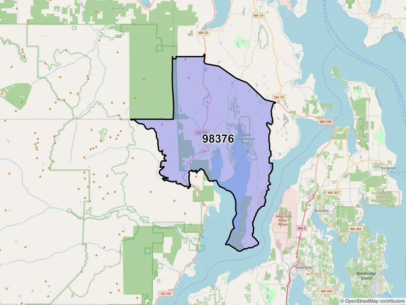 Map of ZIP Code 98376 — Quilcene, WA