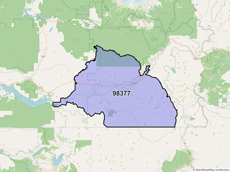 Map of ZIP Code 98377 — Randle, WA