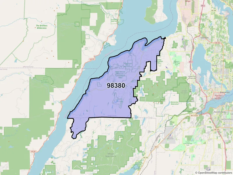 Map of ZIP Code 98380 — Seabeck, WA