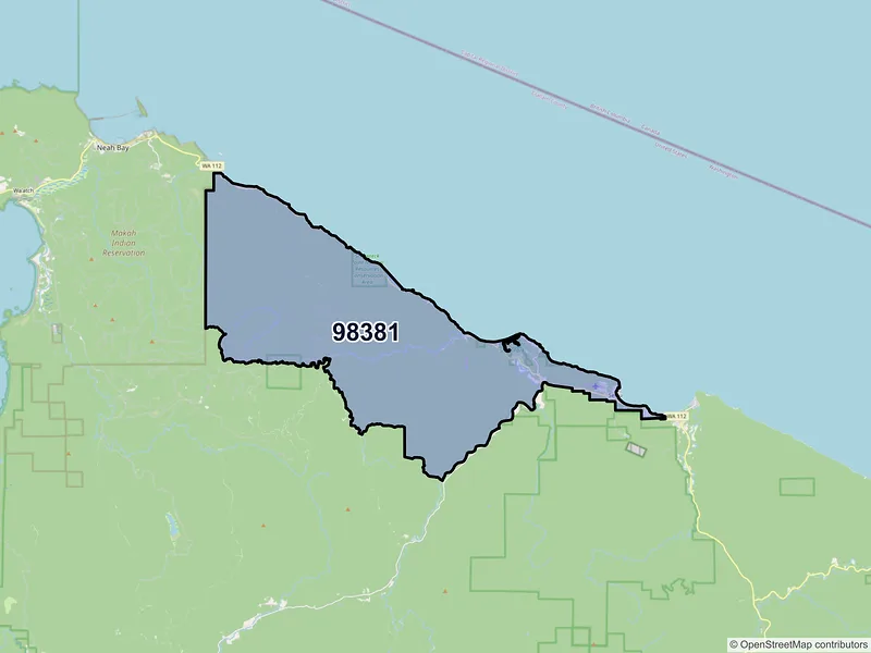 Map of ZIP Code 98381 — Sekiu, WA